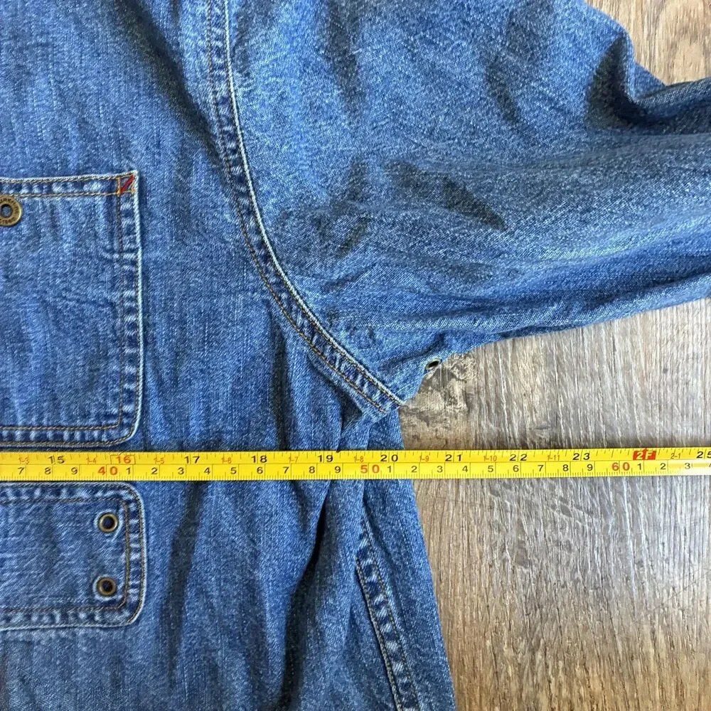 Lauren Jeans Co. Ralph Lauren Women's Denim Button-Up Shirt Blue Size 10 - Picture 5 of 7